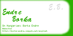 endre borka business card
